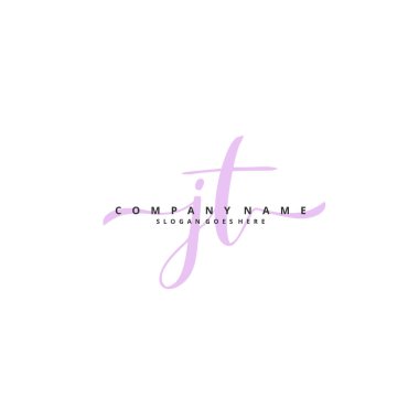 J T JT ilk el yazısı ve daireyle imzalı logo tasarımı. Moda, takım, düğün, lüks logo için güzel tasarım logosu.