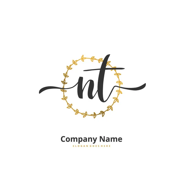 Iniziale Calligrafia Firma Logo Design Con Cerchio Bella Progettazione Logo — Vettoriale Stock