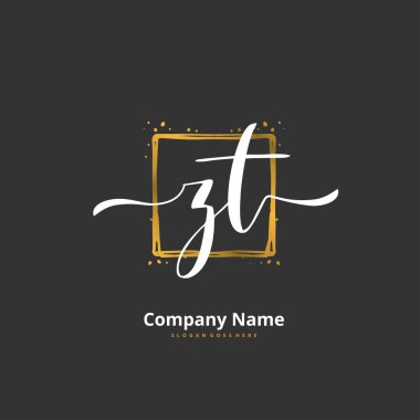 Z T ZT ilk el yazısı ve dairesel logo tasarımı. Moda, takım, düğün, lüks logo için güzel tasarım logosu.