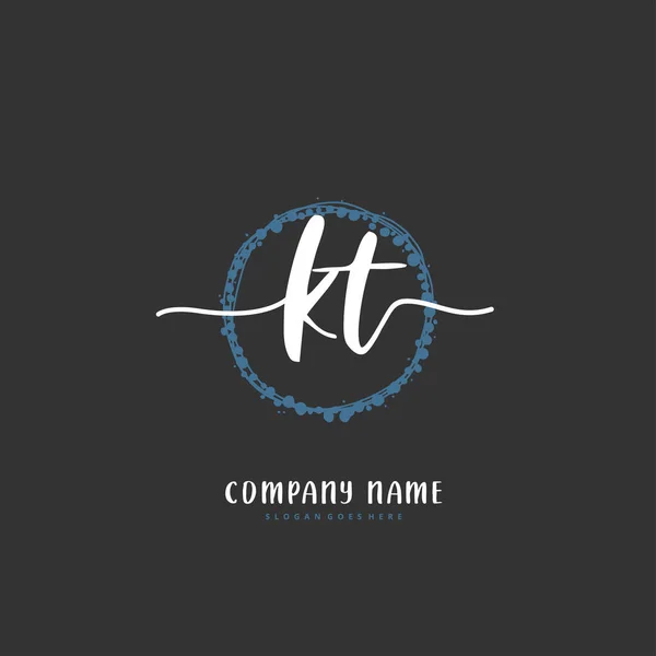 Initiële Handschrift Handtekening Logo Ontwerp Met Cirkel Mooi Design Handgeschreven — Stockvector