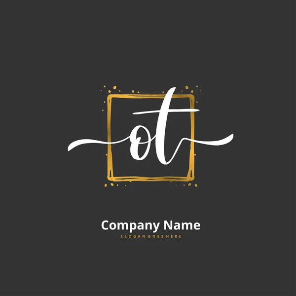 Ilk Yazısı Imzalı Logo Dizaynı Daire Şeklinde Moda Takım Düğün — Stok Vektör