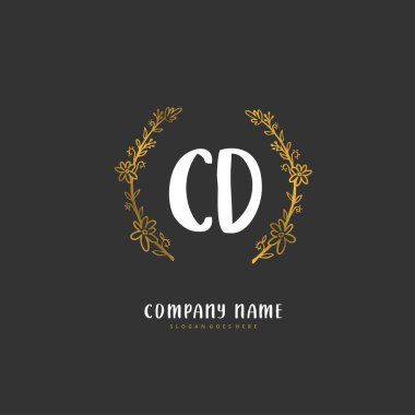 C-D CD İlk el yazısı ve imzalı logo dizaynı. Moda, takım, düğün, lüks logo için güzel tasarım logosu.