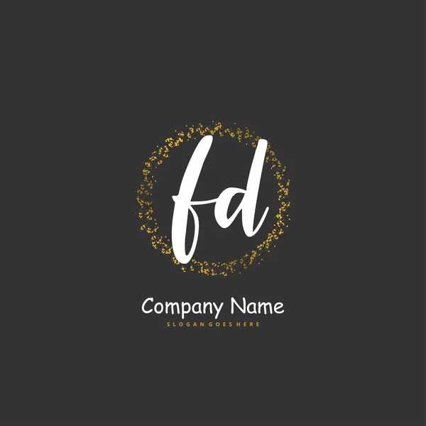 Ilk Yazısı Imzalı Logo Dizaynı Moda Takım Düğün Lüks Logo — Stok Vektör