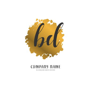 B D BD ilk el yazısı ve dairesel logo tasarımı. Moda, takım, düğün, lüks logo için güzel tasarım logosu.