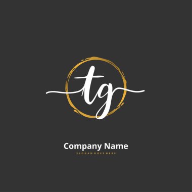 T G TG ilk el yazısı ve imzalı logo dizaynı. Moda, takım, düğün, lüks logo için güzel tasarım logosu.
