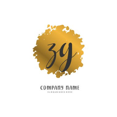 Z G ZG ilk el yazısı ve dairesel logo tasarımı. Moda, takım, düğün, lüks logo için güzel tasarım logosu.