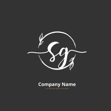 S G SG ilk el yazısı ve dairesel imza logosu tasarımı. Moda, takım, düğün, lüks logo için güzel tasarım logosu.