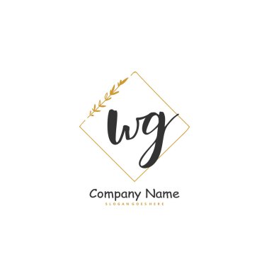 W G WG İlk el yazısı ve imzalı logo dizaynı. Moda, takım, düğün, lüks logo için güzel tasarım logosu.