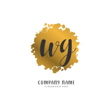 W G WG İlk el yazısı ve imzalı logo dizaynı. Moda, takım, düğün, lüks logo için güzel tasarım logosu.