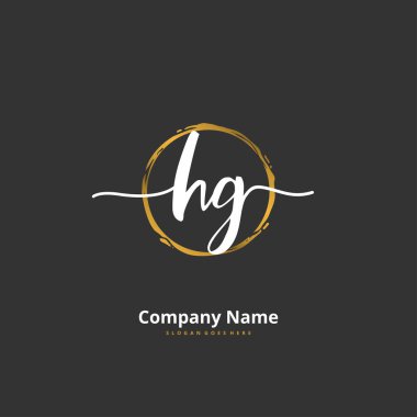 H G HG İlk el yazısı ve imzalı logo dizaynı. Moda, takım, düğün, lüks logo için güzel tasarım logosu.