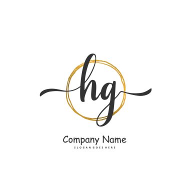 H G HG İlk el yazısı ve imzalı logo dizaynı. Moda, takım, düğün, lüks logo için güzel tasarım logosu.