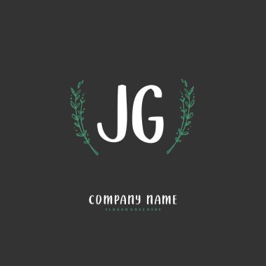 J G JG İlk el yazısı ve imzalı logo dizaynı. Moda, takım, düğün, lüks logo için güzel tasarım logosu.