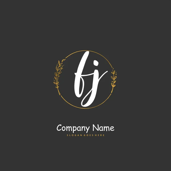 Iniziale Calligrafia Firma Logo Design Con Cerchio Bella Progettazione Logo — Vettoriale Stock