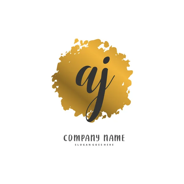Inicial Caligrafia Assinatura Logotipo Design Com Círculo Logotipo Manuscrito Design — Vetor de Stock