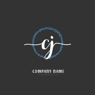 C J CJ İlk el yazısı ve imzalı logo dizaynı. Moda, takım, düğün, lüks logo için güzel tasarım logosu.
