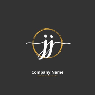 J JJ İlk el yazısı ve imzalı logo dizaynı. Moda, takım, düğün, lüks logo için güzel tasarım logosu.