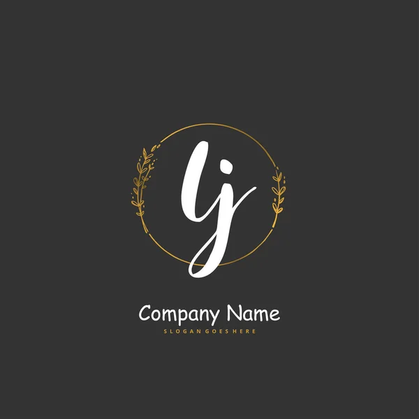 Iniziale Calligrafia Firma Logo Design Con Cerchio Bella Progettazione Logo — Vettoriale Stock