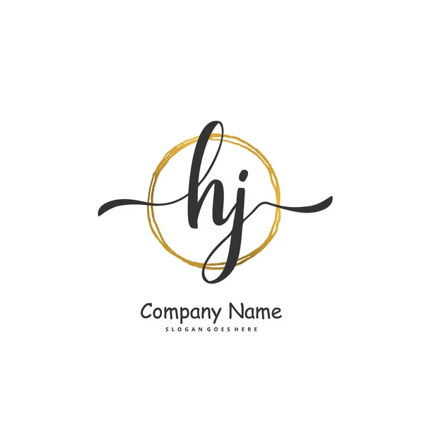 Iniziale Calligrafia Firma Logo Design Con Cerchio Bella Progettazione Logo — Vettoriale Stock