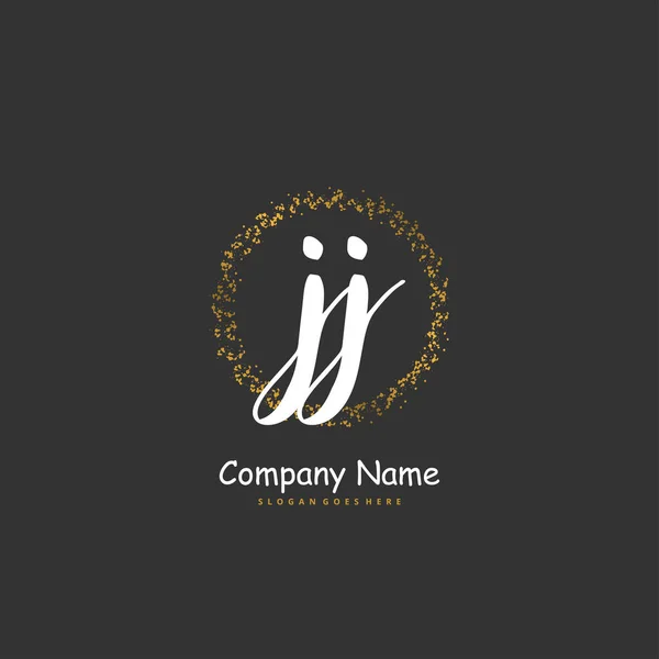 Caligrafia Inicial Design Logotipo Assinatura Com Círculo Logotipo Manuscrito Design —  Vetores de Stock