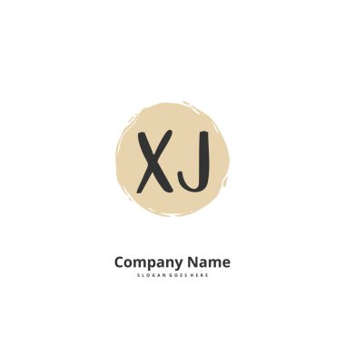 X J XJ İlk el yazısı ve daireyle imzalı logo tasarımı. Moda, takım, düğün, lüks logo için güzel tasarım logosu.
