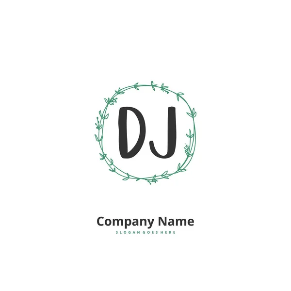Początkowe Pismo Projekt Logo Podpis Okręgu Piękny Projekt Ręcznie Pisane — Wektor stockowy
