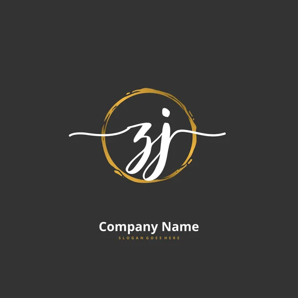 Diseño Inicial Del Logotipo Letra Firma Con Círculo Logotipo Escrito — Archivo Imágenes Vectoriales