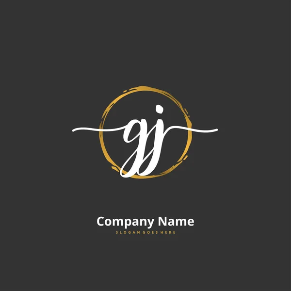 Diseño Logotipo Firma Escritura Inicial Con Círculo Logotipo Escrito Mano — Vector de stock