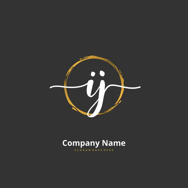 Caligrafia Inicial Assinatura Logotipo Design Com Círculo Logotipo Manuscrito Design — Vetor de Stock