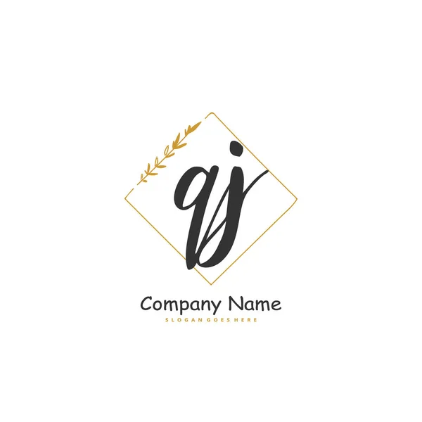 Initial Handwriting Signature Logo Design Circle Beautiful Design Handwritten Logo — Stock Vector