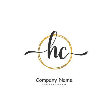 H C HC İlk el yazısı ve imzalı logo dizaynı. Moda, takım, düğün, lüks logo için güzel tasarım logosu.