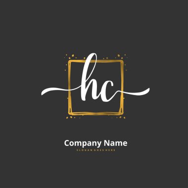 H C HC İlk el yazısı ve imzalı logo dizaynı. Moda, takım, düğün, lüks logo için güzel tasarım logosu.