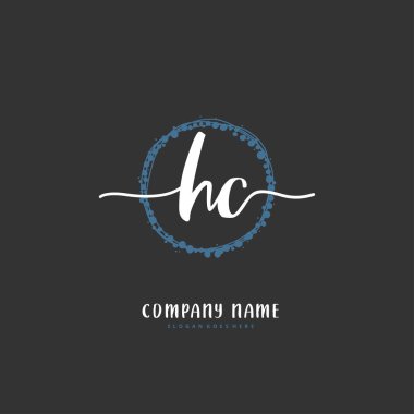 H C HC İlk el yazısı ve imzalı logo dizaynı. Moda, takım, düğün, lüks logo için güzel tasarım logosu.