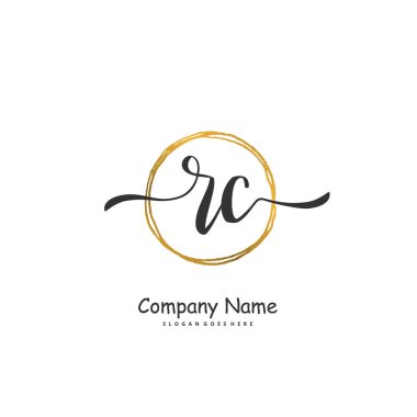 R C RC İlk el yazısı ve imzalı logo dizaynı. Moda, takım, düğün, lüks logo için güzel tasarım logosu.