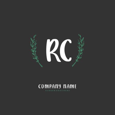 R C RC İlk el yazısı ve imzalı logo dizaynı. Moda, takım, düğün, lüks logo için güzel tasarım logosu.