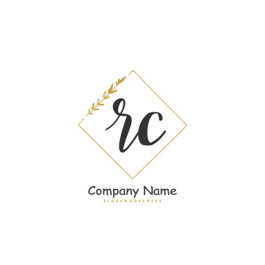 R C RC İlk el yazısı ve imzalı logo dizaynı. Moda, takım, düğün, lüks logo için güzel tasarım logosu.