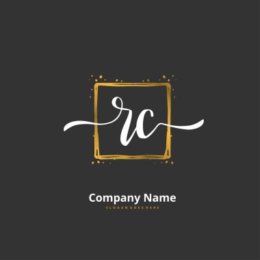 R C RC İlk el yazısı ve imzalı logo dizaynı. Moda, takım, düğün, lüks logo için güzel tasarım logosu.