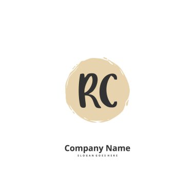 R C RC İlk el yazısı ve imzalı logo dizaynı. Moda, takım, düğün, lüks logo için güzel tasarım logosu.