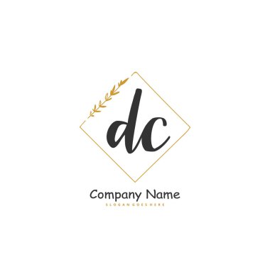 D C DC İlk el yazısı ve imzalı logo dizaynı. Moda, takım, düğün, lüks logo için güzel tasarım logosu.