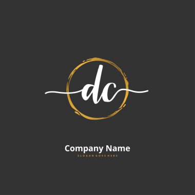 D C DC İlk el yazısı ve imzalı logo dizaynı. Moda, takım, düğün, lüks logo için güzel tasarım logosu.