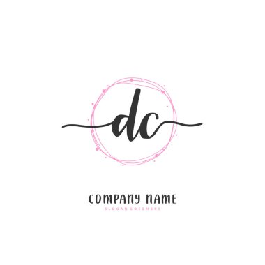 D C DC İlk el yazısı ve imzalı logo dizaynı. Moda, takım, düğün, lüks logo için güzel tasarım logosu.