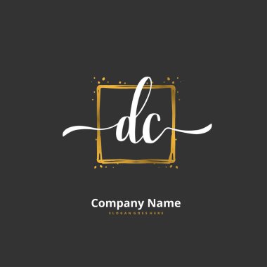 D C DC İlk el yazısı ve imzalı logo dizaynı. Moda, takım, düğün, lüks logo için güzel tasarım logosu.
