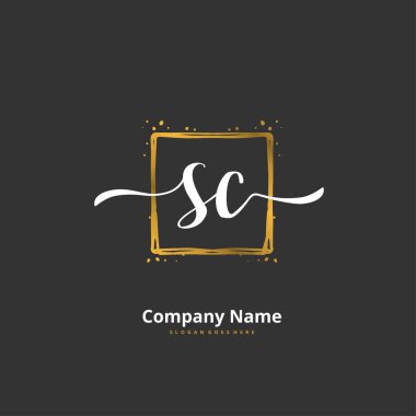 S C C SC İlk el yazısı ve daireyle imzalı logo tasarımı. Moda, takım, düğün, lüks logo için güzel tasarım logosu.