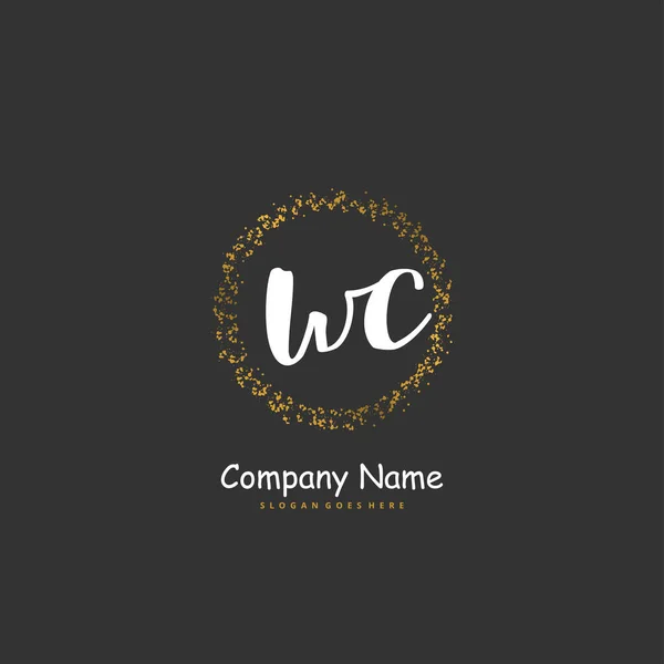 Diseño Inicial Del Logotipo Escritura Firma Con Círculo Logotipo Escrito — Vector de stock