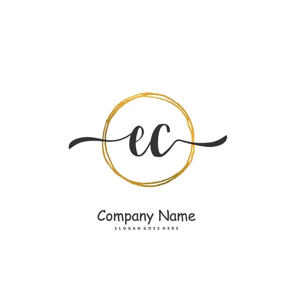 Ecriture Manuscrite Initiale Logo Signature Avec Cercle Belle Conception Logo — Image vectorielle