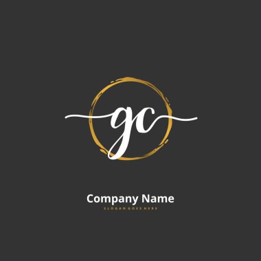 G C GC ilk el yazısı ve daireyle imzalı logo tasarımı. Moda, takım, düğün, lüks logo için güzel tasarım logosu.