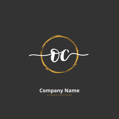 O C OC İlk el yazısı ve imzalı logo dizaynı. Moda, takım, düğün, lüks logo için güzel tasarım logosu.