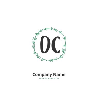 O C OC İlk el yazısı ve imzalı logo dizaynı. Moda, takım, düğün, lüks logo için güzel tasarım logosu.