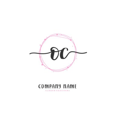 O C OC İlk el yazısı ve imzalı logo dizaynı. Moda, takım, düğün, lüks logo için güzel tasarım logosu.