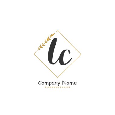 L C LC İlk el yazısı ve daireyle imzalı logo tasarımı. Moda, takım, düğün, lüks logo için güzel tasarım logosu.