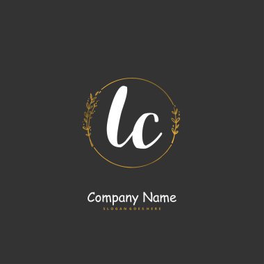 L C LC İlk el yazısı ve daireyle imzalı logo tasarımı. Moda, takım, düğün, lüks logo için güzel tasarım logosu.